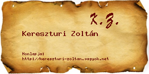 Kereszturi Zoltán névjegykártya